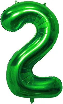 Produktbild von Oblique Unique 1x Folien Luftballon mit Zahl 2 Kinder Geburtstag Jubiläum Silvester Party Deko Ballon grün
