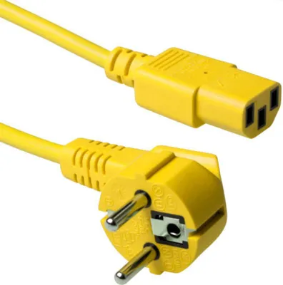 Immagine prodotto di ACT AK5406 Cavo di alimentazione giallo 5 m accoppiatore CEE7/7 C13 (AK5406)