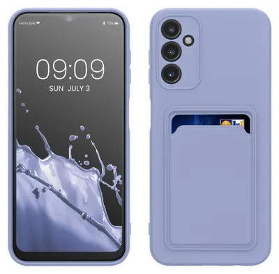 Produktbild von kwmobile Handyhülle für Samsung Galaxy A14 5G Hülle mit Kartenfach - TPU Case - Kabelloses Laden - Schutzhülle Cover in Lavendel