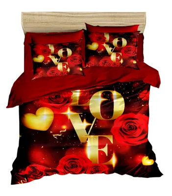 Produktbild von L'Essentiel Linge de Maison, 158, King-Size-Bettbezug-Set (FR), 100 % POLYESTER-MICROSATIN, Rot, 240 x 220 cm