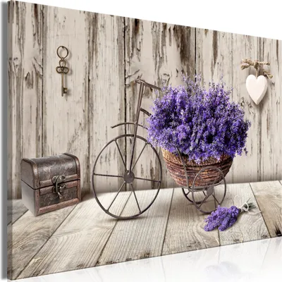 Image de Tableau moderne b-C-0644-b-a (120x80 cm) - 1 pièce Images Photographie sur toile Photo Image Décoration Tableaux muraux Impression artistique LAVANDE BOIS
