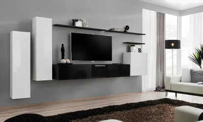 Image de Meuble mural Armoire Pied de TV Sideboard Étagère Salon Aménagement