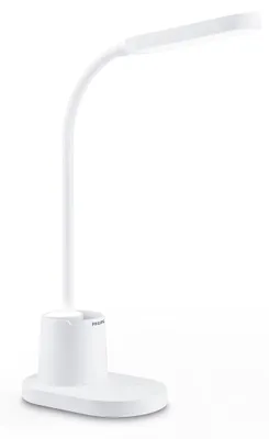 Zdjęcie produktu dla Philips Funkcjonalność Lampa biurkowa Bucket, Biały, Plastik, Sypialnia, Salon, Biuro, Współczesny, IP20, III