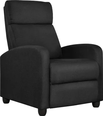 Produktbild von Yaheetech Fernsehsessel Relaxsessel mit Liege-Funktion, TV Sessel Ruhesessel Polstersessel Liegesessel verstellbar Einzelliegesessel für Wohnzimmer/Schlafzimmer/Lounge/Heimkino, Leinenstoff Schwarz