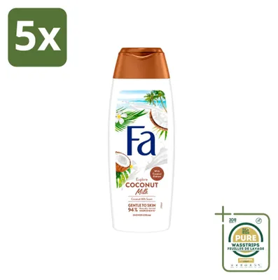 Immagine prodotto di 5 x Gel doccia al latte di cocco - idratante e nutriente - 250 ml - Confezione risparmio - 5 pezzi