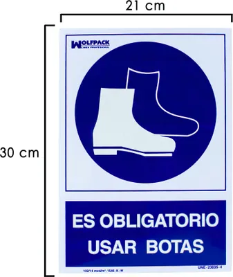 Immagine prodotto di Cartello "Stivali obbligatori" 30x21 cm.
