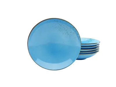 Produktbild von CreaTable, 22061, Nature Collection Blue, Suppenteller 6-tlg, Steinzeug