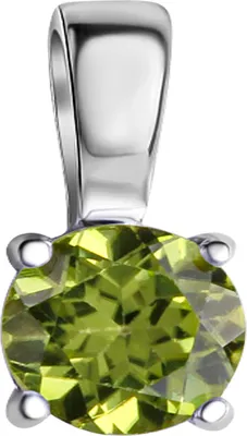 Produktbild von V Anhänger 925/- Sterling Silber 1,0cm weiß Peridot grün 273241133-5