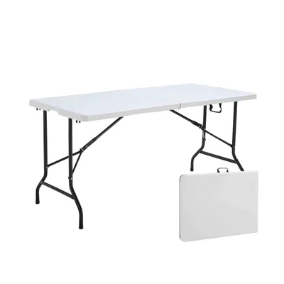 Produktbild von Weißer Klapptisch in 152 x 70 x 74 cm Weiß - Oviala REKKEM