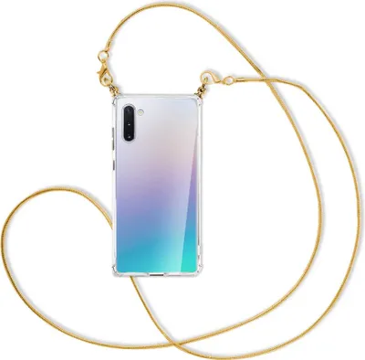 Produktbild von Handykette Backcover-Schutzhülle mit Band (Metall goldfarben) für Samsung Galaxy Note 10 - goldfarbene Kette Snake