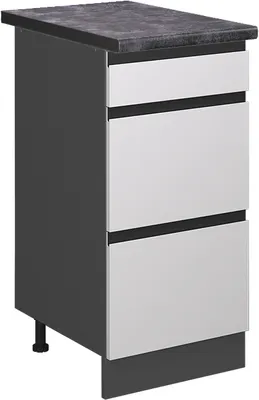 Produktbild von Küchenunterschrank Vicco R-Line Weiß 40 cm J-Shape mit Schubladen, AP Anthrazit, Model 45453