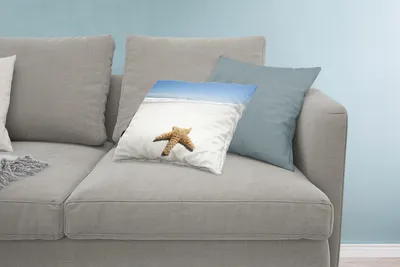 Produktbild von MuchoWow® Zierkissen Sofakissen Wohnzimmer Dekokissen 60x40 cm Seestern - Strand - Himmel - Kopfkissen - Polster mit Foto