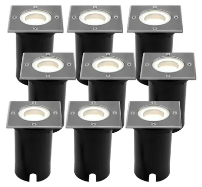 Image de Ledvion Lot de 9 Spot LED Encastrable Exterieur IP67 3W 345Lm 4000K GU10
