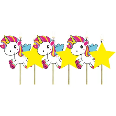 Image de Licorne - Set de bougies, 6 pièces