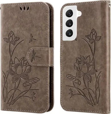 Produktbild von König Design Hülle kompatibel mit Samsung Galaxy S22 Plus 5G Kunstleder Handyhülle - Handy Case Grau