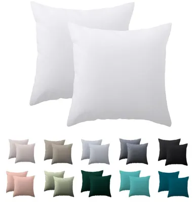 Immagine prodotto di Set di 2 federe per cuscini, 40x40 cm, colore bianco, in microfibra