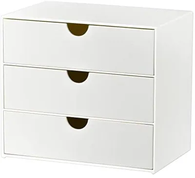 Immagine prodotto di Portacosmetici a tre cassetti - bianco - 17x11x15 cm