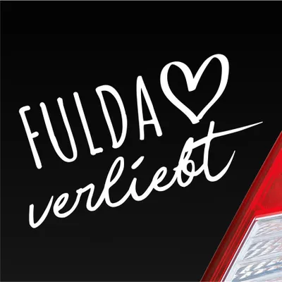 Produktbild von Auto Aufkleber Fulda verliebt Herz Fluss Wasser Water Liebe Car 19x10 cm Weiss Matt Sticker Heckscheibenaufkleber