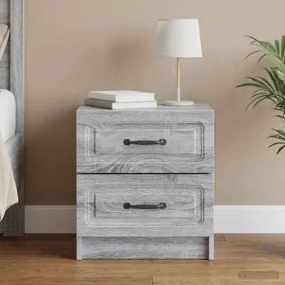 Imagen del producto de vidaXL Mesita de noche Sonoma gris, 43 x 34,5 x 44,5 cm, material de madera