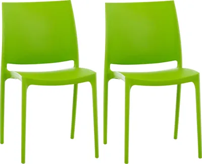 Produktbild von CLP 2er Set Stapelstühle Maya bis zu 130 kg belastbar grün
