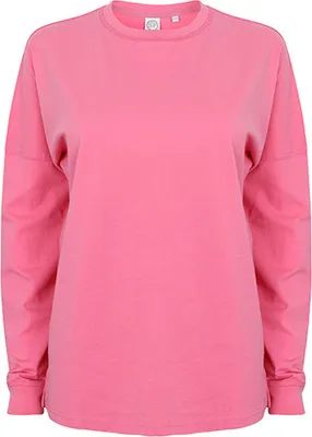 Produktbild von SF Men SF514 | Herren Drop Shoulder Slogan Top - Farbe: Bright Pink - Größe: XXS