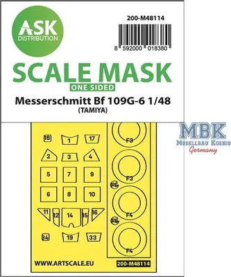 Immagine prodotto di Artscale ASK200-M48114 Bf 109G-6 maschera espressiva su un solo lato, autoadesiva