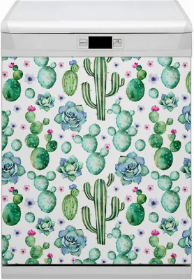 Obrázok produktu pre Kuchynské magnety Magnetická podložka Magnet do umývačky riadu Umývateľný dekor 60x70 cm - Cactus