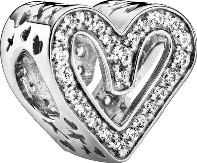 Produktbild von Pandora Charm 798692C01 Sparkling Freehand Heart Silber 925 klare Zirkonia