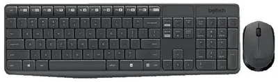 Immagine prodotto di Logitech MK235, Dimensioni complete (100%), Senza fili, RF senza fili, Grigio, Mouse incluso