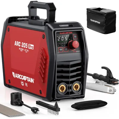 Obrázok produktu pre Invertorový zvárač ARC/Lift TIG - ARC205 Pro - 205A, zvárač pre elektródy - funkcie Hot Start a Arc Force - inteligentné zariadenie - konektor pre európsku zásuvku