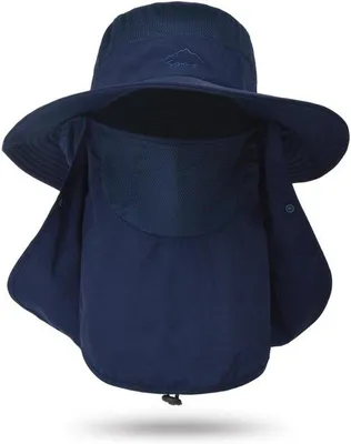 Imagen del producto de Sombrero para exteriores Ibenzoa® con ala ancha y protección para el cuello desmontable, ajustable, ligero y transpirable, para adultos y niños – Protección UV 50+