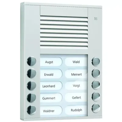 Immagine prodotto di TCS Door Control stazione audio per porte anteriori a 2 file di 10 pulsanti montati in superficie argento PES10-IT/04