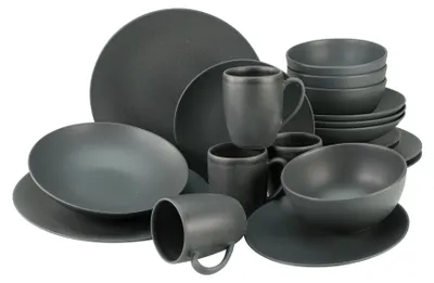 Produktbild von CreaTable, 23146, Soft Touch Schwarz, Kombiservice 20-tlg, Steinzeug