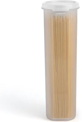 Zdjęcie produktu dla Ibenzoa® Przezroczyste pojemniki do przechowywania makaronu spaghetti i innych produktów spożywczych, szczelne, wykonane z tworzywa sztucznego wolnego od BPA, wymiary: 10,5 x 28,6 cm