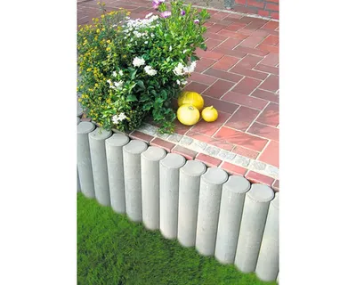 Produktbild von Rundpalisade iMount mit Hohlkehle grau 11 cm x 100 cm