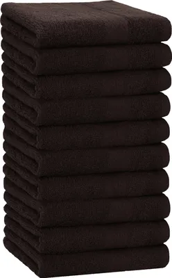 Produktbild von Betz 10 Stück Handtücher 50x100 cm PREMIUM  100% Baumwolle  Farbe: dunkelbraun
