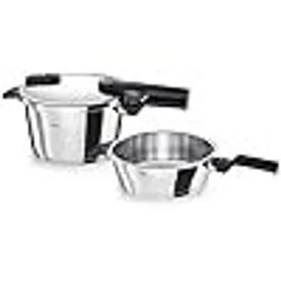 Produktbild von Fissler Vitaquick / Schnellkochtopf-Set, 3-teilig (1 Schnellkochtopf 4,5 L + 1 Schnell-Bratpfanne 2,5 L - Ø 22 cm) – Induktion