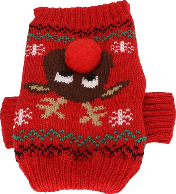 Obrázek produktu pro Sněhové svetry pro psy Novoroční vánoční svetry pro psy pro malé střední psy (M Red)