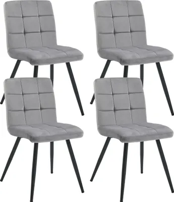 Produktbild von Duhome Esszimmerstühle 4er Set Küchenstuhl Wohnzimmerstuhl Polsterstuhl mit Metallbeine Samt Stuhl, Grau