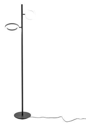 Zdjęcie produktu dla Lampa podłogowa GPIN32 – ściemnialna lampa podłogowa LED 28 W (10 W + 18 W) 3000 K w matowym czarnym aluminium – Gealuce
