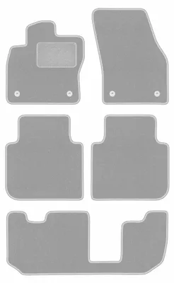 Image de Tapis de sol en moquette pour Skoda Kodiaq 2016- (7 places) – jeu 4 pièces, gris, sur mesure – Wielganizator OSLO