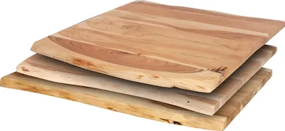 Produktbild von Tischplatte 80x40 cm Curtis, Holzplatte Akazienholz massiv + naturfarben + lackiert, Baumkanten-Platte für Heimwerker, Arbeitsplatten, Tische & Fensterbretter