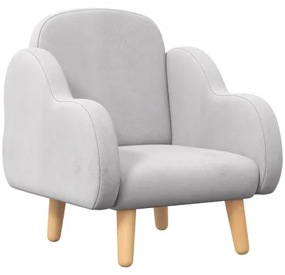 Immagine prodotto di Poltrona per Bambini fino a 3 Anni con Braccioli a Nuvola in Tessuto, 46x51x55cm, Grigio