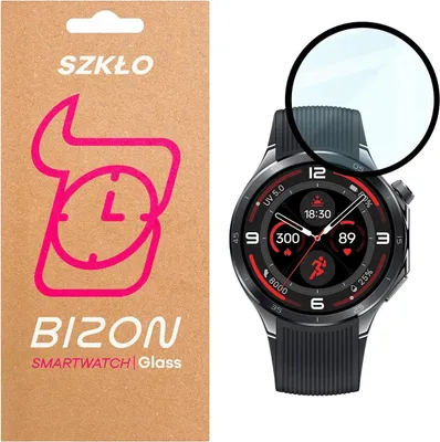 Produktbild von Hybrides Glas für OnePlus Watch 3, Bizon Glass Watch Edge Hybrid, Schwarz