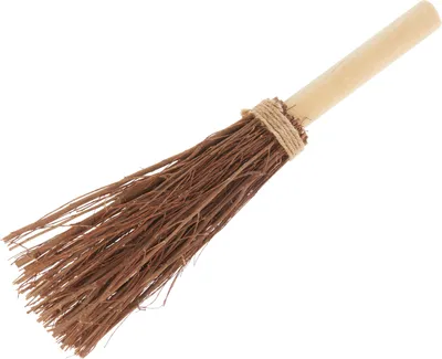 Produktbild von Rustikaler Deko Feger aus Holz und Weide, 45 cm lang, 12 cm Durchmesser