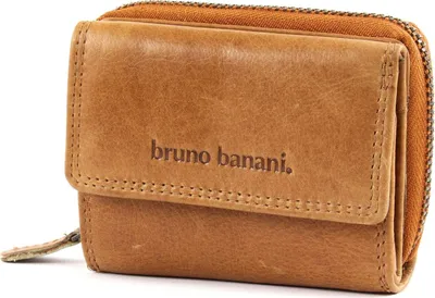 Produktbild von bruno banani Leder Geldbörse Lavato Wallet Zip With Flap Cognac braun
