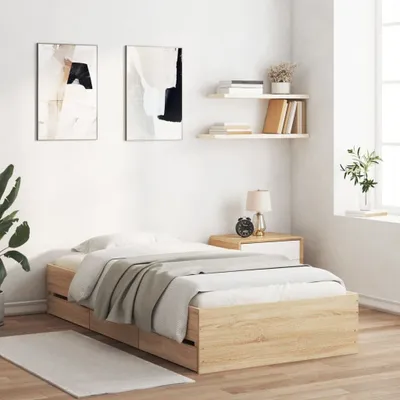 Produktbild von Möbel Bettgestell mit Schubladen Sonoma-Eiche 90x190 cm Holzwerkstoff 2024