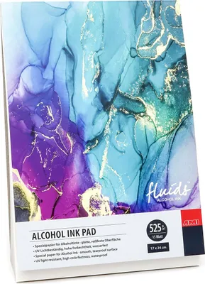 Immagine prodotto di Carta Alcohol Ink, Fluids Media Ink Pad, 15 fogli rilegati, 525 g/m² 17 x 24 cm