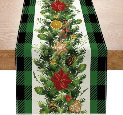 Image de Table de Noël, opéra, décoration, nappe, cuisine/entrée de Noël, nappe, (183 cm x 33 cm, style 4)