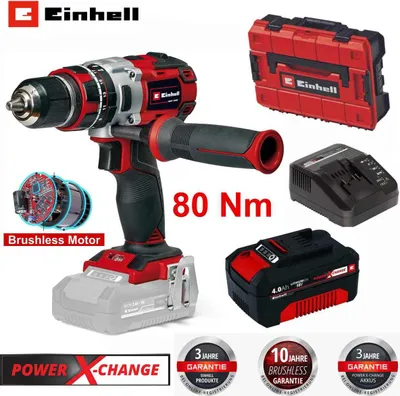 A collage of a cordless drill, its accessories, and marketing information.